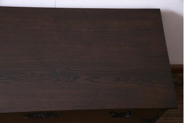 中古　国産　民芸箪笥　天板リメイク　気品漂う上質なつくりのチェスト(衣装箪笥、引き出し)(1)