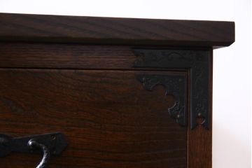 中古　国産　民芸箪笥　天板リメイク　気品漂う上質なつくりのチェスト(衣装箪笥、引き出し)(1)