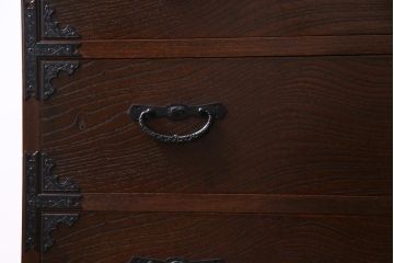 中古　国産　民芸箪笥　天板リメイク　気品漂う上質なつくりのチェスト(衣装箪笥、引き出し)(1)