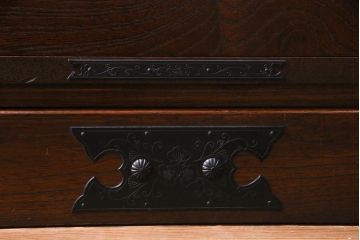 中古　国産　民芸箪笥　天板リメイク　気品漂う上質なつくりのチェスト(衣装箪笥、引き出し)(1)