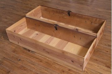 アンティーク家具　古民具　前面栗材　漆塗り　米沢箪笥をリメイクした味のあるテレビボード(リビングボード、チェスト)