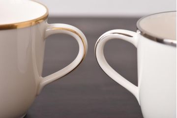 未使用品　ノリタケ(Noritake、日陶)　海外輸出　アイボリーチャイナ　トリオ2客セット・箱付き(カップ、ソーサー、プレート)
