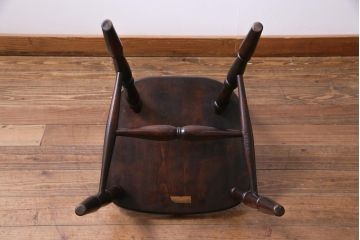 中古　松本民芸家具　16型スピンドルチェア　シックな色味とクラシカルなデザインがお洒落なチェア(ダイニングチェア、椅子)