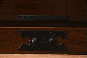 中古　国産　民芸箪笥　天板リメイク　気品漂う上質なつくりのチェスト(衣装箪笥、引き出し)(2)