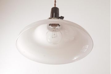 昭和初期　戦前　円盤型のシェードが魅力的なペンダントライト(天井照明、電笠)(2)