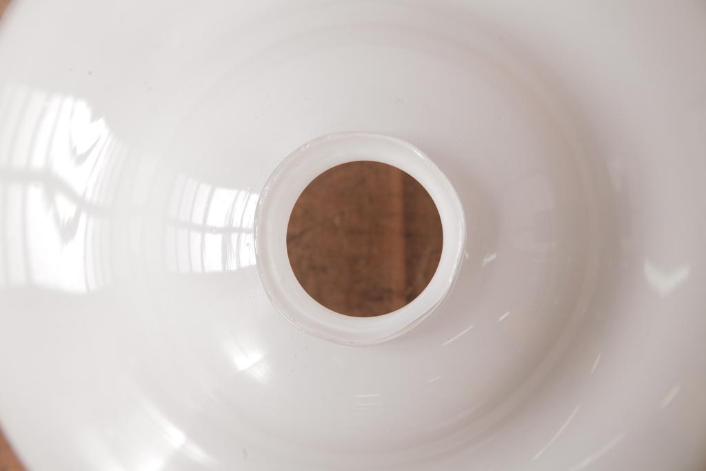 昭和初期　戦前　円盤型のシェードが魅力的なペンダントライト(天井照明、電笠)(2)