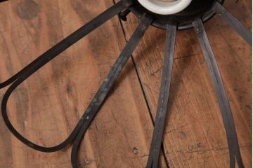 和製アンティーク　戦前　花型の銅金具が付いたペンダントライト(天井照明、シェード、電笠)