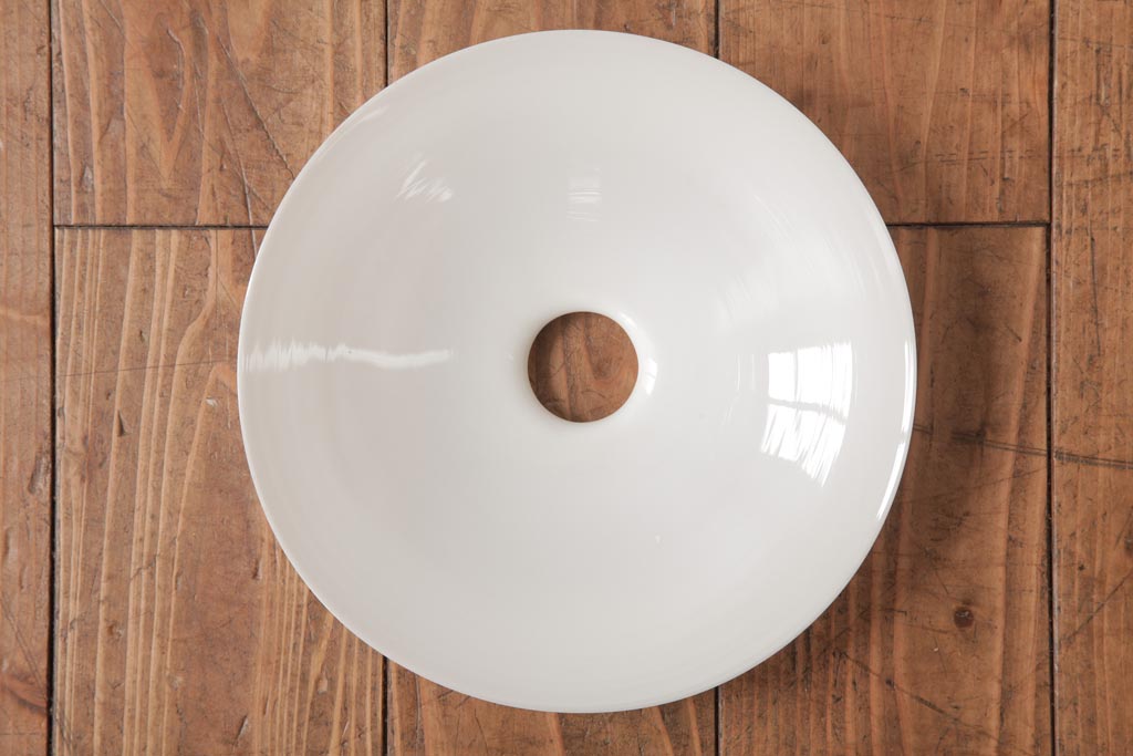 昭和初期　戦前　ノスタルジックな平笠シェードの天井照明(吊り下げ照明、ペンダントライト)(1)