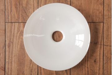 昭和初期　戦前　ノスタルジックな平笠シェードの天井照明(吊り下げ照明、ペンダントライト)(1)