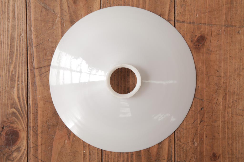 昭和初期　戦前　ノスタルジックな平笠シェードの天井照明(吊り下げ照明、ペンダントライト)(2)