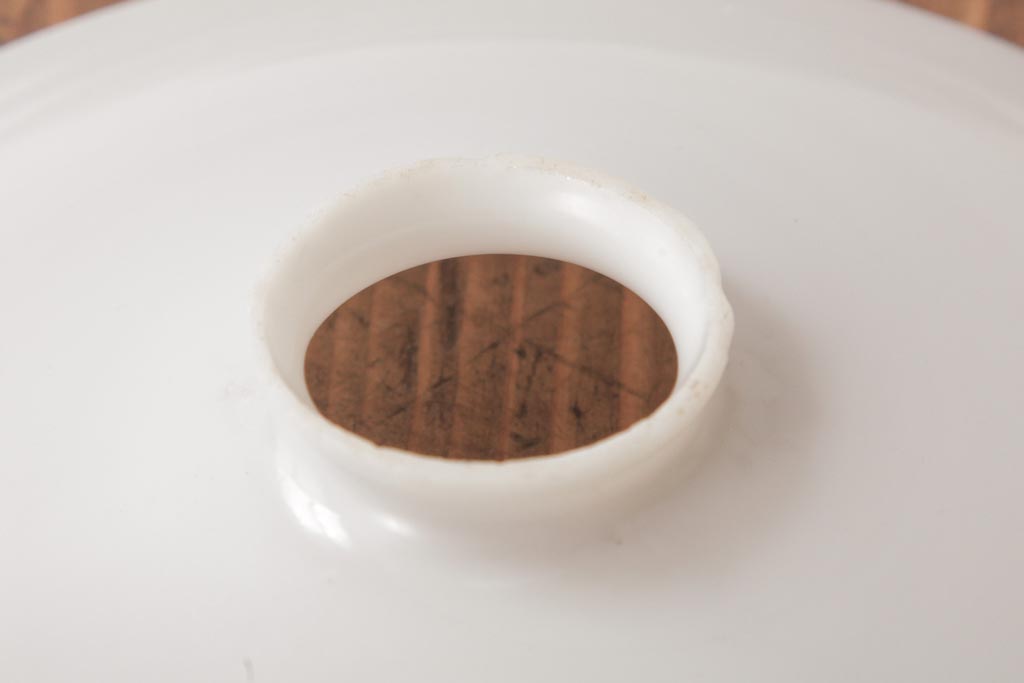 昭和初期　戦前　ノスタルジックな平笠シェードの天井照明(吊り下げ照明、ペンダントライト)(2)