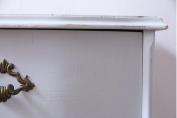 中古　リペイント　イタリア家具　フレンチテイストの魅力あふれるチェスト(引き出し、サイドボード)
