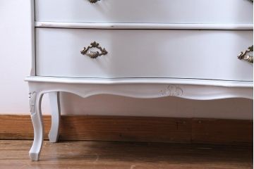 中古　リペイント　イタリア家具　フレンチテイストの魅力あふれるチェスト(引き出し、サイドボード)