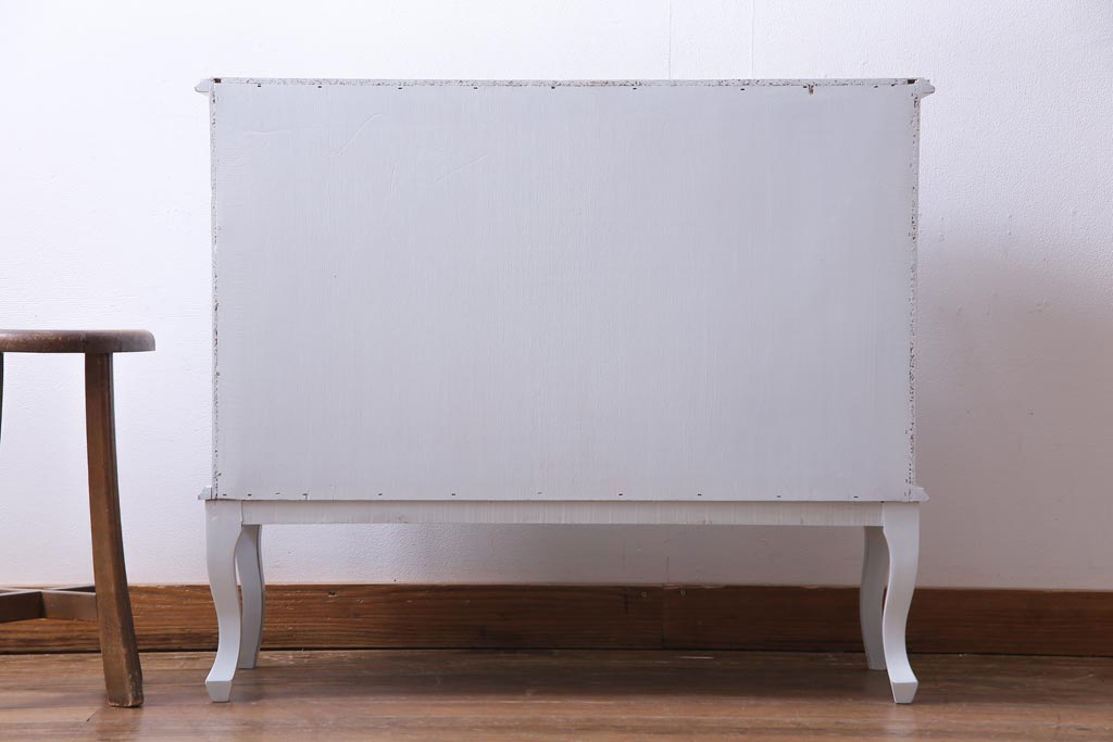 中古　リペイント　イタリア家具　フレンチテイストの魅力あふれるチェスト(引き出し、サイドボード)