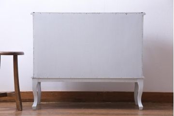 中古　リペイント　イタリア家具　フレンチテイストの魅力あふれるチェスト(引き出し、サイドボード)