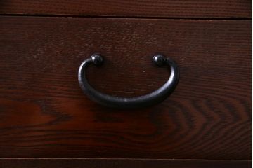 中古美品　国産　高級民芸家具　欅材・桐材　威厳のある雰囲気が魅力的な食器棚(収納棚、戸棚)