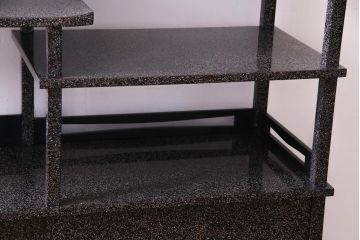 アンティーク家具　最高級品!　漆塗り　煌びやかな意匠が目を引く総散螺鈿蒔絵飾り棚(茶棚、戸棚)(R-034689)