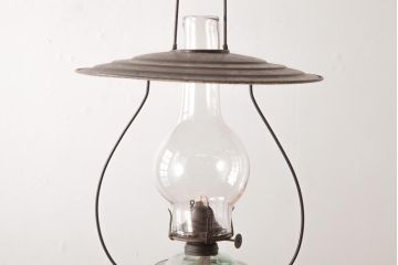 アンティーク　乳白　切子オイルランプ 昭和レトロ Yahoo!オークション - 明治・大正期 乳白硝子シェード吊りオイル