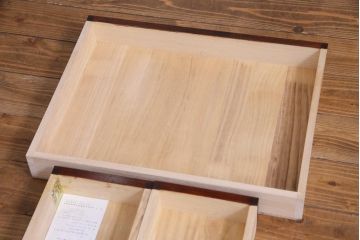 アンティーク雑貨　中古　伝統民芸家具　岩谷堂箪笥　56　美しい欅の杢目が迫力のある長火鉢(定価約45万円)
