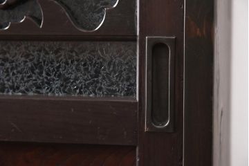 ラフジュ工房オリジナル　古建具リメイク　透かし意匠が魅力的な壁掛け戸棚(収納棚、ウォールラック)(1)