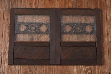 ラフジュ工房オリジナル　建具リメイク　透かし意匠が魅力的な壁掛け戸棚(収納棚、ウォールラック)(2)