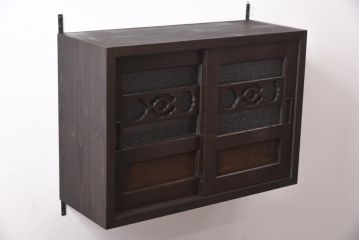 ラフジュ工房オリジナル　建具リメイク　透かし意匠が魅力的な壁掛け戸棚(収納棚、ウォールラック)(2)