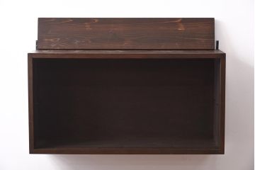 ラフジュ工房オリジナル　建具リメイク　桟とガラスのデザインが目を引く壁掛け収納棚(戸棚、ウォールラック)