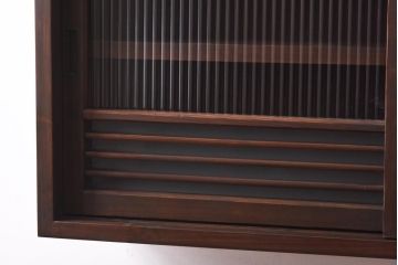 ラフジュ工房オリジナル　建具リメイク　桟とガラスのデザインが目を引く壁掛け収納棚(戸棚、ウォールラック)
