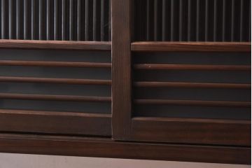 ラフジュ工房オリジナル　建具リメイク　桟とガラスのデザインが目を引く壁掛け収納棚(戸棚、ウォールラック)
