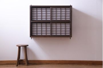 ラフジュ工房オリジナル　古建具リメイク　障子戸　和モダンな演出におすすめな壁掛け戸棚(ウォールシェルフ、吊り戸棚)