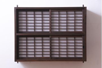 ラフジュ工房オリジナル　古建具リメイク　障子戸　和モダンな演出におすすめな壁掛け戸棚(ウォールシェルフ、吊り戸棚)