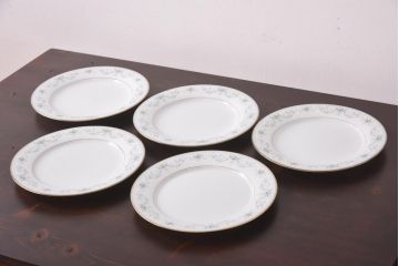 中古　ノリタケ(Noritake)　NOBLE(ノーブル) 2600　金彩　清楚な雰囲気漂う小花柄の小皿5枚セット(プレート、洋食器)(1)