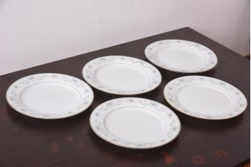 中古　ノリタケ(Noritake)　NOBLE(ノーブル) 2600　金彩　清楚な雰囲気漂う小花柄の小皿5枚セット(プレート、洋食器)(1)