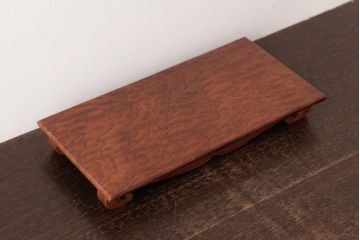 アンティーク雑貨　昭和中期　総ケヤキ材　玉杢　個性的なつくりの花台(飾り台)(2)