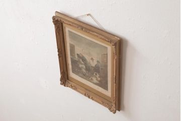 アンティーク雑貨　イギリスアンティーク　George Morland(ジョージ・モーランド)　エールハウス　絵画プリント(アートフレーム)