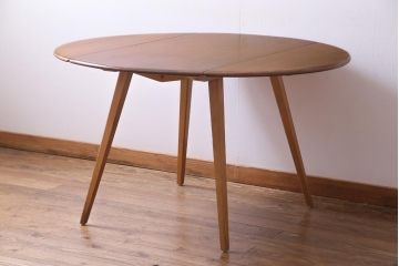 中古　ERCOL(アーコール)　スタイリッシュなデザインが目をひくバタフライテーブル(ドロップリーフテーブル、ダイニングテーブル)(1)