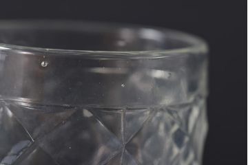 アンティーク雑貨　和製アンティーク　昭和初期の古いプレスガラス製コップ3個セット(グラス)