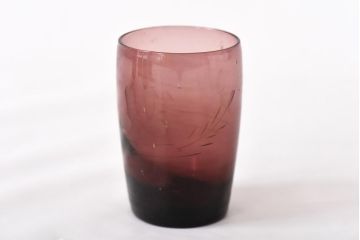 アンティーク雑貨　和製アンティーク　渋い色合いが趣きある切子グラス5個セット(コップ、和ガラス、和食器)
