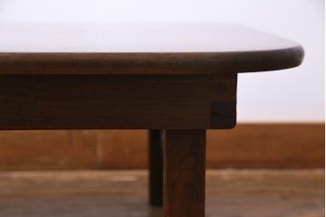 アンティーク家具　和製アンティーク　楠の木　なめらかな木肌が品のあるちゃぶ台(ローテーブル、折り畳みテーブル、花台)
