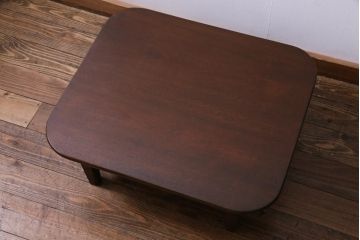 アンティーク家具　和製アンティーク　楠の木　なめらかな木肌が品のあるちゃぶ台(ローテーブル、折り畳みテーブル、花台)