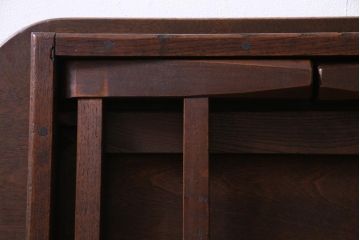 アンティーク家具　和製アンティーク　楠の木　なめらかな木肌が品のあるちゃぶ台(ローテーブル、折り畳みテーブル、花台)