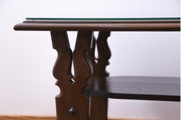 ビンテージ　神戸洋家具　永田良介商店　シックなデザインが高級感漂うセンターテーブル(サイドテーブル)