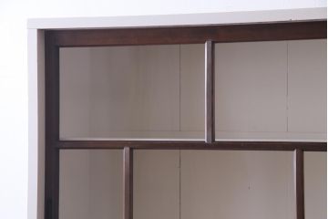 ペイント家具　シンプルで使い勝手の良い大正昭和期の2段重ね収納棚(飾り棚、本箱)