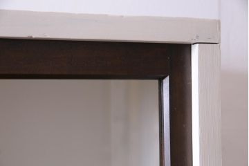 ペイント家具　シンプルで使い勝手の良い大正昭和期の2段重ね収納棚(飾り棚、本箱)