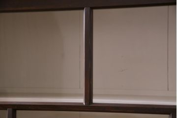 ペイント家具　シンプルで使い勝手の良い大正昭和期の2段重ね収納棚(飾り棚、本箱)