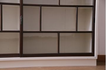 ペイント家具　シンプルで使い勝手の良い大正昭和期の2段重ね収納棚(飾り棚、本箱)