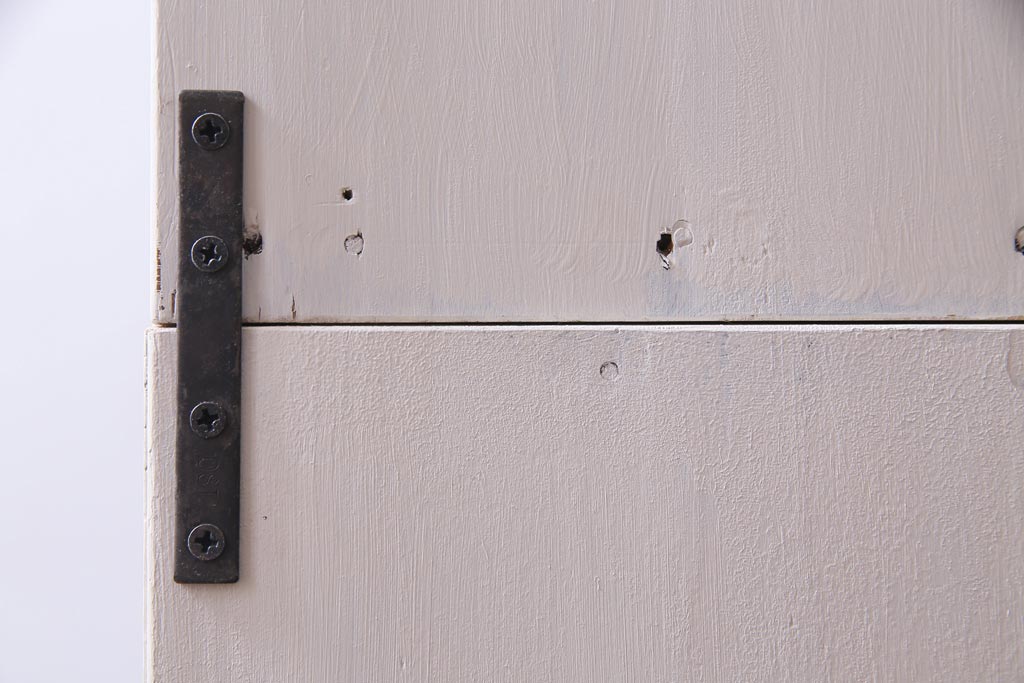 ペイント家具　シンプルで使い勝手の良い大正昭和期の2段重ね収納棚(飾り棚、本箱)