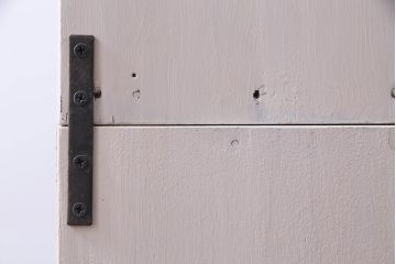 ペイント家具　シンプルで使い勝手の良い大正昭和期の2段重ね収納棚(飾り棚、本箱)