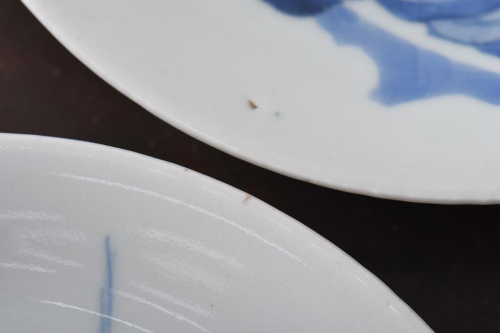 古民具・骨董　江戸期　大明年製　山水文　5寸皿2枚セット(中皿、和食器)