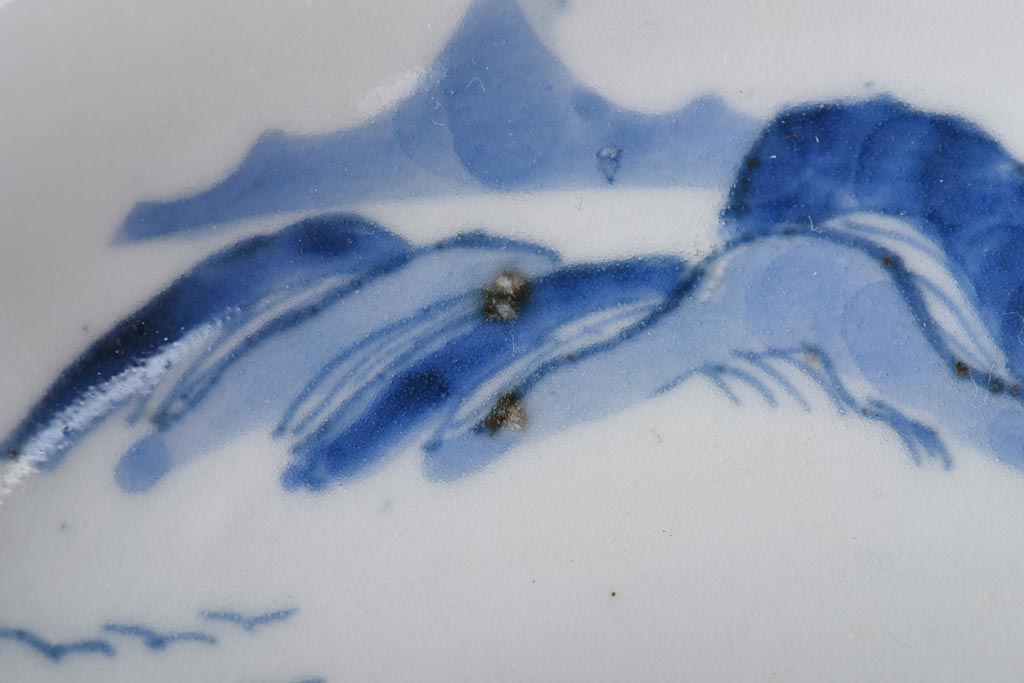 古民具・骨董　江戸期　大明年製　山水文　5寸皿2枚セット(中皿、和食器)